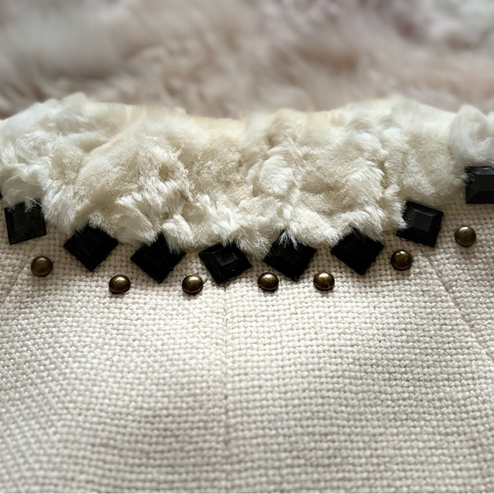 Rebecca Taylor Cream Blazer with Faux Fur Collar - Picture 5 of 5